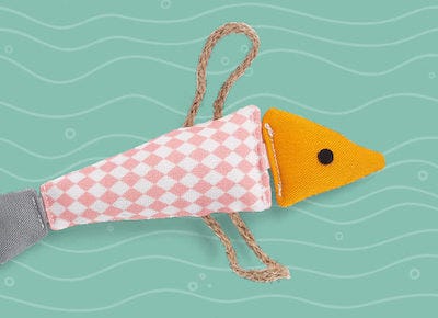 fun pattern catnip fish cat toy