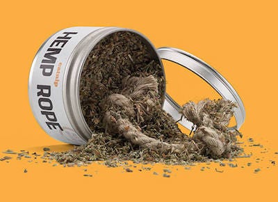 hemp rope catnip tin cat toy