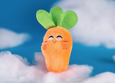 carrot plush cat toy