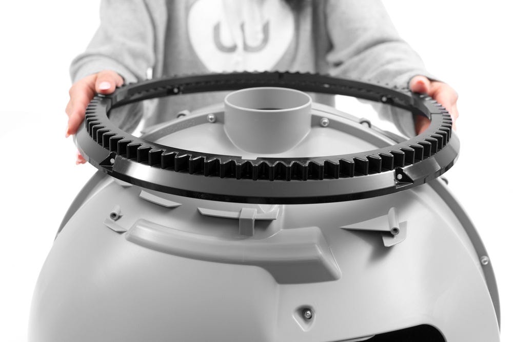 Gear track being removed from globe