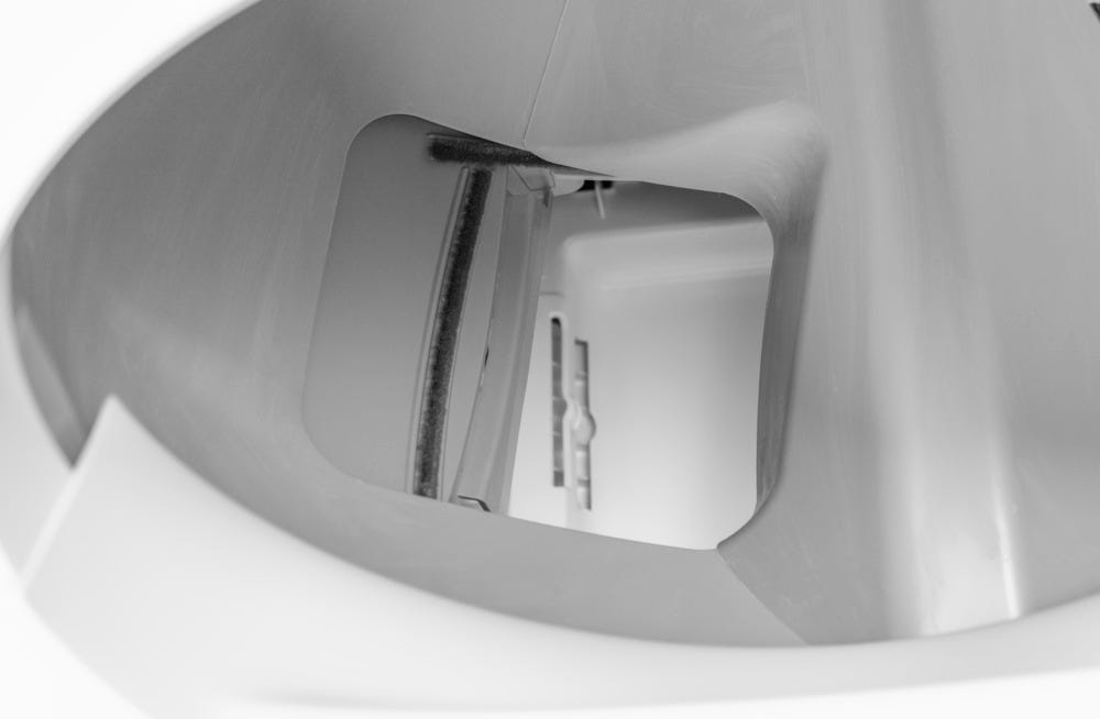 Litter-Robot unit cycling over waste port area