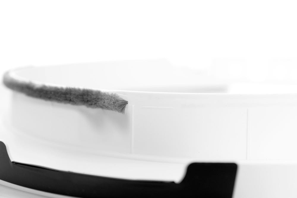 Closeup of seal strip applied on bezel edge