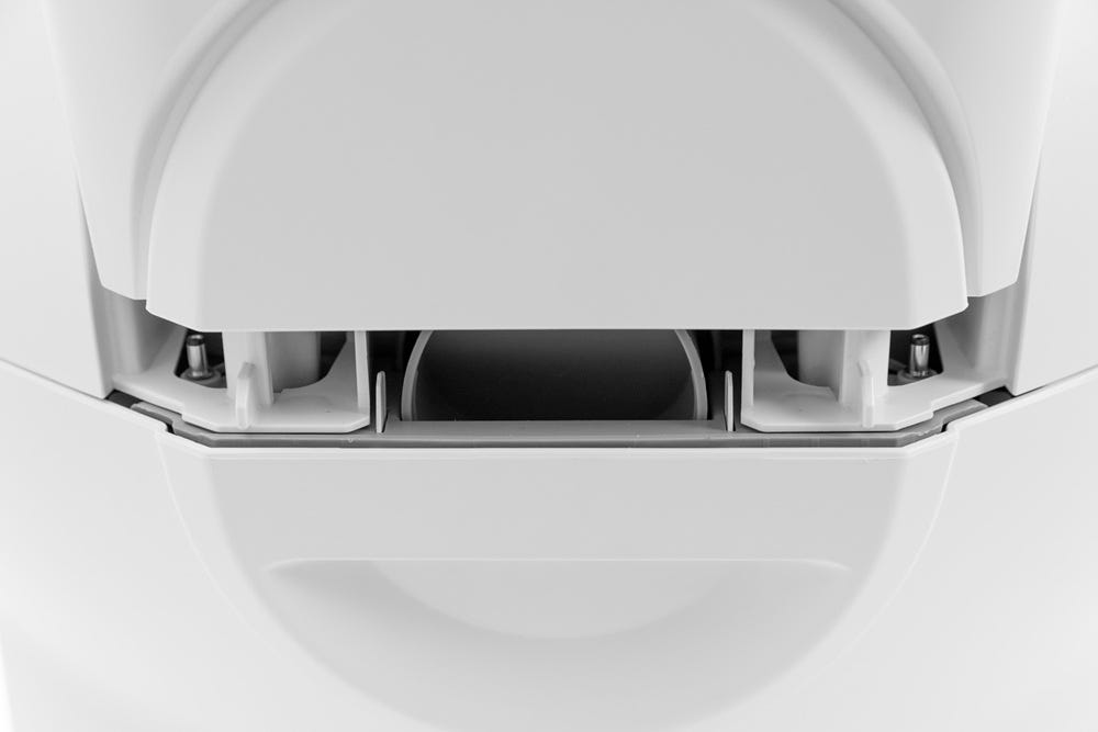 LitterHopper posts being inserted in circular pockets