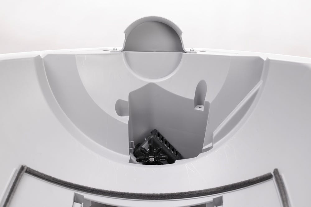 Motor cavity with motor cover removed